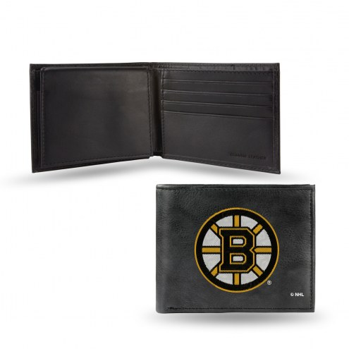Boston Bruins Embroidered Leather Billfold Wallet