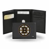 Boston Bruins Embroidered Leather Tri-Fold Wallet