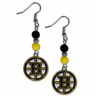 Boston Bruins Fan Bead Dangle Earrings