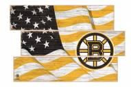 Boston Bruins Flag 3 Plank Sign