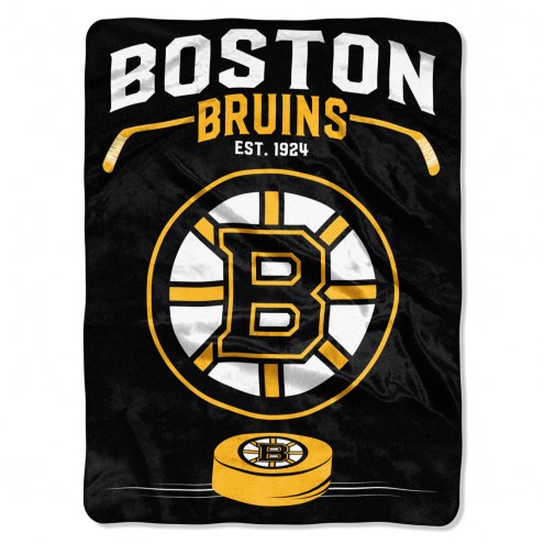 Boston Bruins Inspired Plush Raschel Blanket