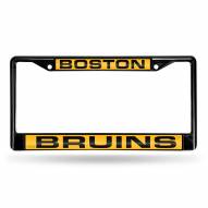 Boston Bruins Laser Black License Plate Frame