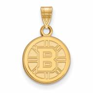Boston Bruins NHL Sterling Silver Gold Plated Small Pendant