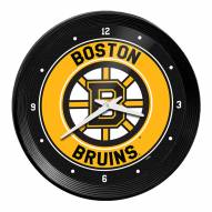 Boston Bruins Ribbed Frame Wall Clock
