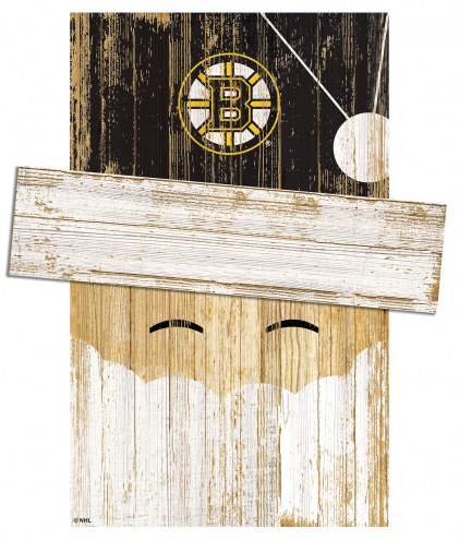 Boston Bruins Santa Head Sign