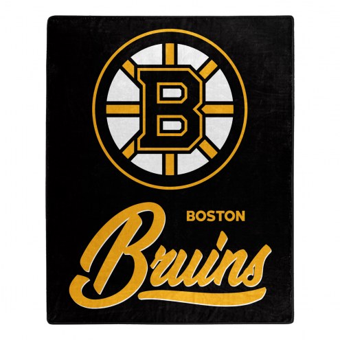 Boston Bruins Signature Raschel Throw Blanket