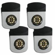 Boston Bruins 4 Pack Chip Clip Magnet with Bottle Opener