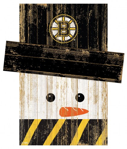 Boston Bruins Snowman Head Sign