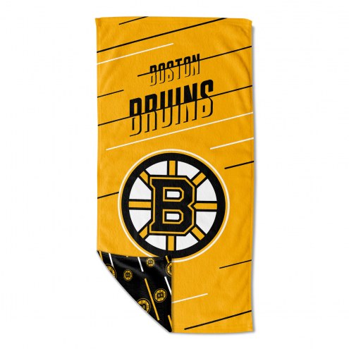 Boston Bruins Splitter Beach Towel