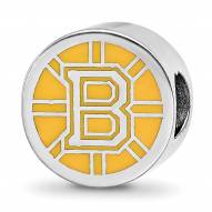 Boston Bruins Sterling Silver Enameled Bead