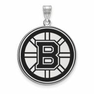 Boston Bruins Sterling Silver Extra Large Enameled Pendant