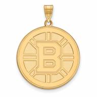 Boston Bruins Sterling Silver Gold Plated Extra Large Pendant