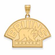 Boston Bruins Sterling Silver Gold Plated Large Pendant