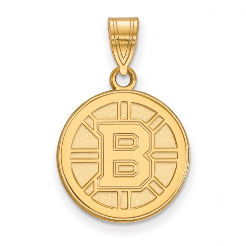 Boston Bruins Sterling Silver Gold Plated Medium Pendant