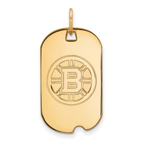 Boston Bruins Sterling Silver Gold Plated Small Dog Tag
