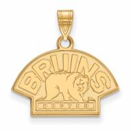 Boston Bruins Sterling Silver Gold Plated Small Pendant