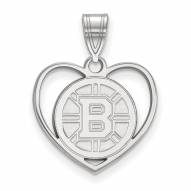 Boston Bruins Sterling Silver Heart Pendant