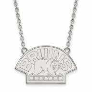 Boston Bruins Sterling Silver Large Pendant Necklace
