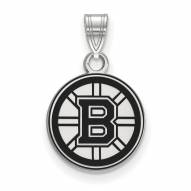 Boston Bruins Sterling Silver Small Enamel Pendant