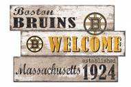 Boston Bruins Welcome 3 Plank Sign