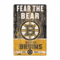 Boston Bruins Slogan Wood Sign