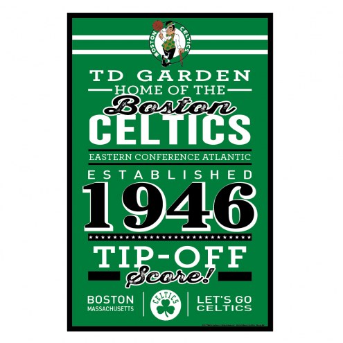 Boston Celtics Established Wood Sign