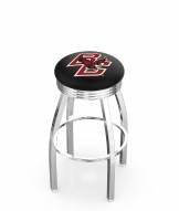 Boston College Eagles Chrome Swivel Barstool with Ribbed Accent Ring