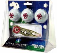 Boston College Eagles Gold Crosshair Divot Tool & 3 Golf Ball Gift Pack