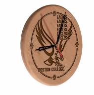 Boston College Eagles Laser Engraved Wood Clock