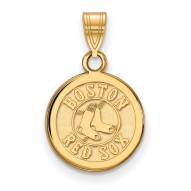 Boston Red Sox 14k Yellow Gold Small Disc Pendant