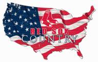 Boston Red Sox 15" USA Flag Cutout Sign