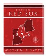 Boston Red Sox 16" x 20" Coordinates Canvas Print
