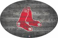 Boston Red Sox 46" Distressed Wood Oval Sign