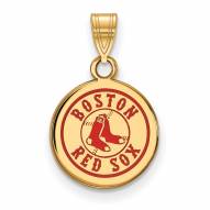Boston Red Sox Sterling Silver Gold Plated Small Pendant