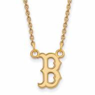 Boston Red Sox Sterling Silver Gold Plated Small Pendant Necklace