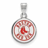 Boston Red Sox Sterling Silver Small Enameled Pendant