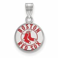 Boston Red Sox Sterling Silver Small Enameled Pendant