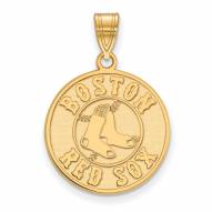 Boston Red Sox MLB Sterling Silver Gold Plated Large Pendant
