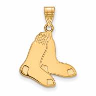 Boston Red Sox Sterling Silver Gold Plated Large Pendant