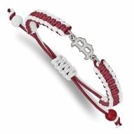 Boston Red Sox Stainless Steel Adjustable Cord Bracelet
