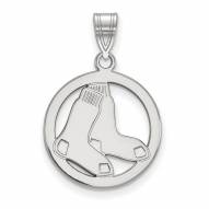 Boston Red Sox Sterling Silver Circle Pendant
