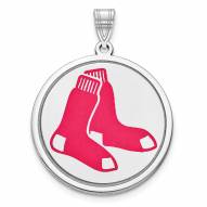 Boston Red Sox Sterling Silver Disc Pendant