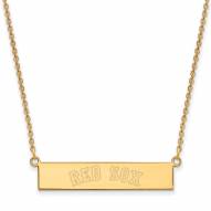 Boston Red Sox Sterling Silver Gold Plated Bar Necklace