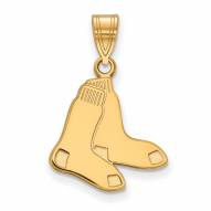 Boston Red Sox Sterling Silver Gold Plated Medium Pendant