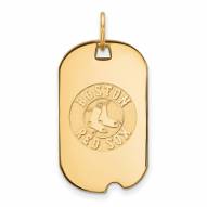 Boston Red Sox Sterling Silver Gold Plated Small Dog Tag