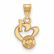 Boston Red Sox Sterling Silver Gold Plated Small I Love Logo Pendant