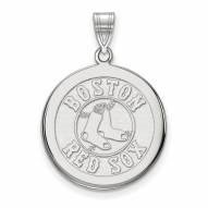 Boston Red Sox Sterling Silver Large Disc Pendant