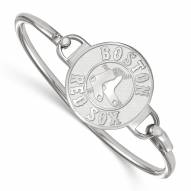 Boston Red Sox Sterling Silver Wire Bangle Bracelet