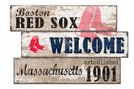 Boston Red Sox Welcome 3 Plank Sign