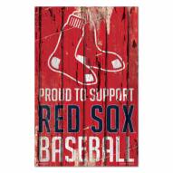 Boston Red Sox Proud to Support Wood Sign